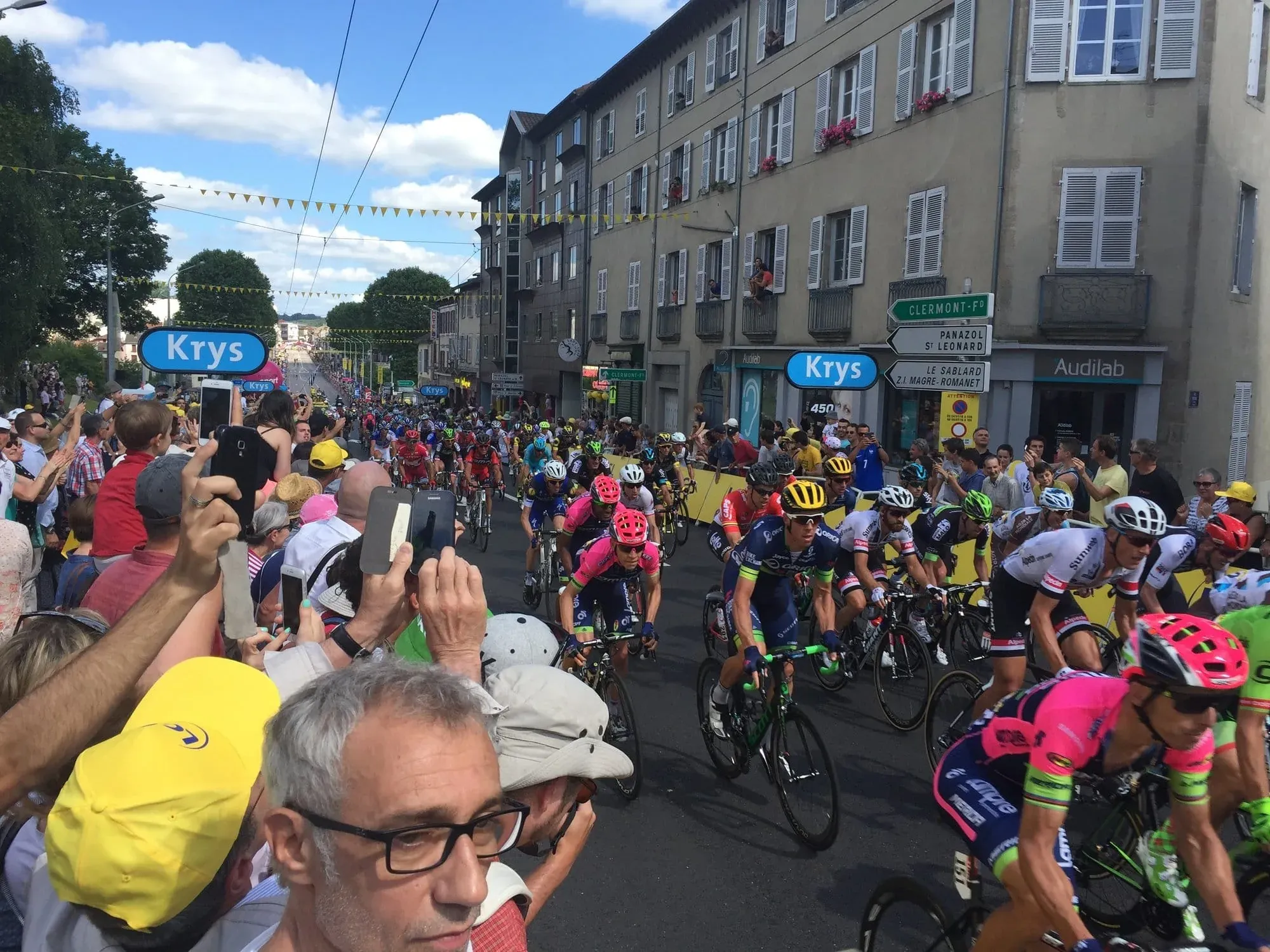 Tour de France cycling race passes through French city street