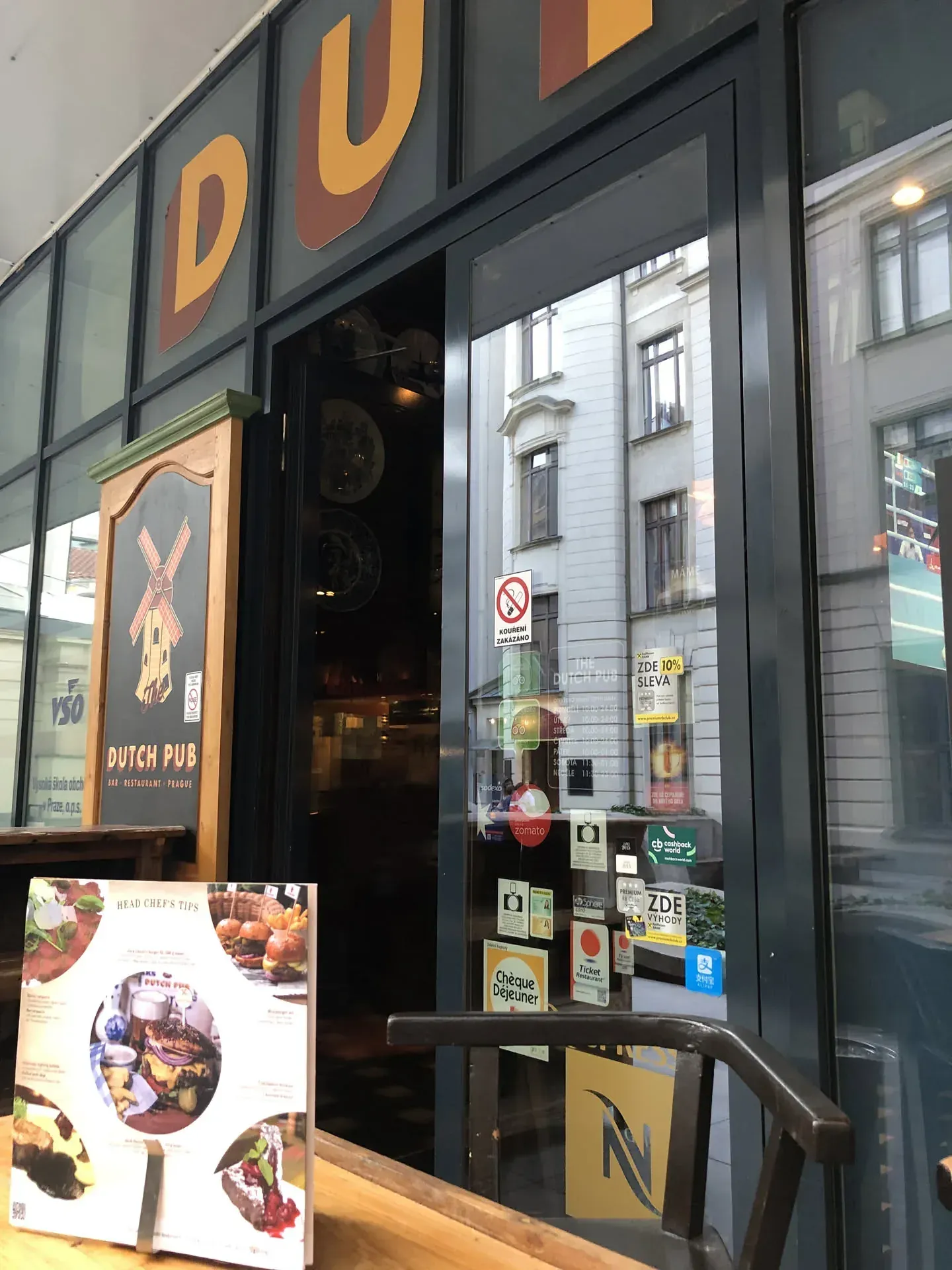 Dutch Pub storefront in Obvodí, Prague