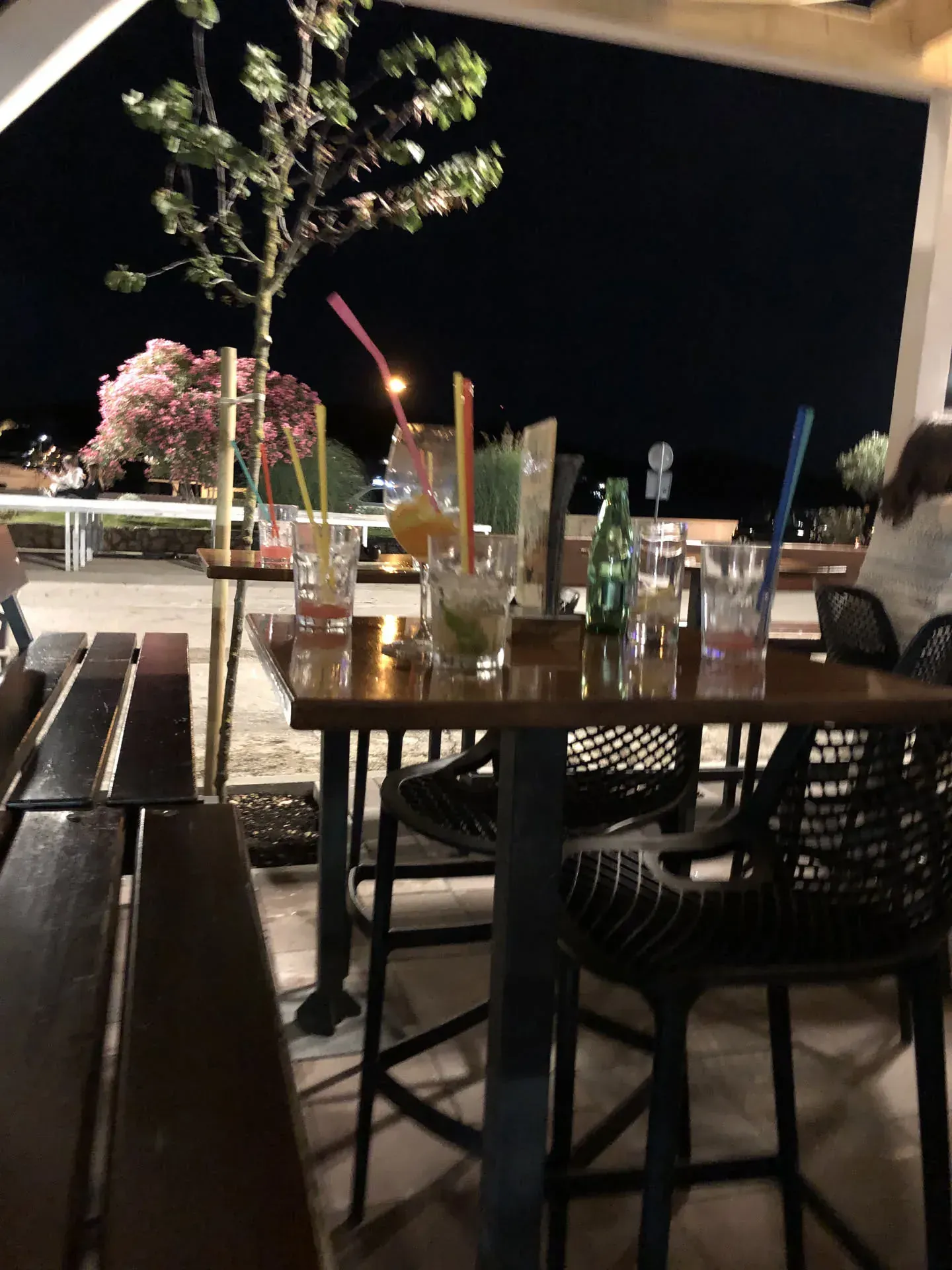 Night dining setup in Tisno, Croatia