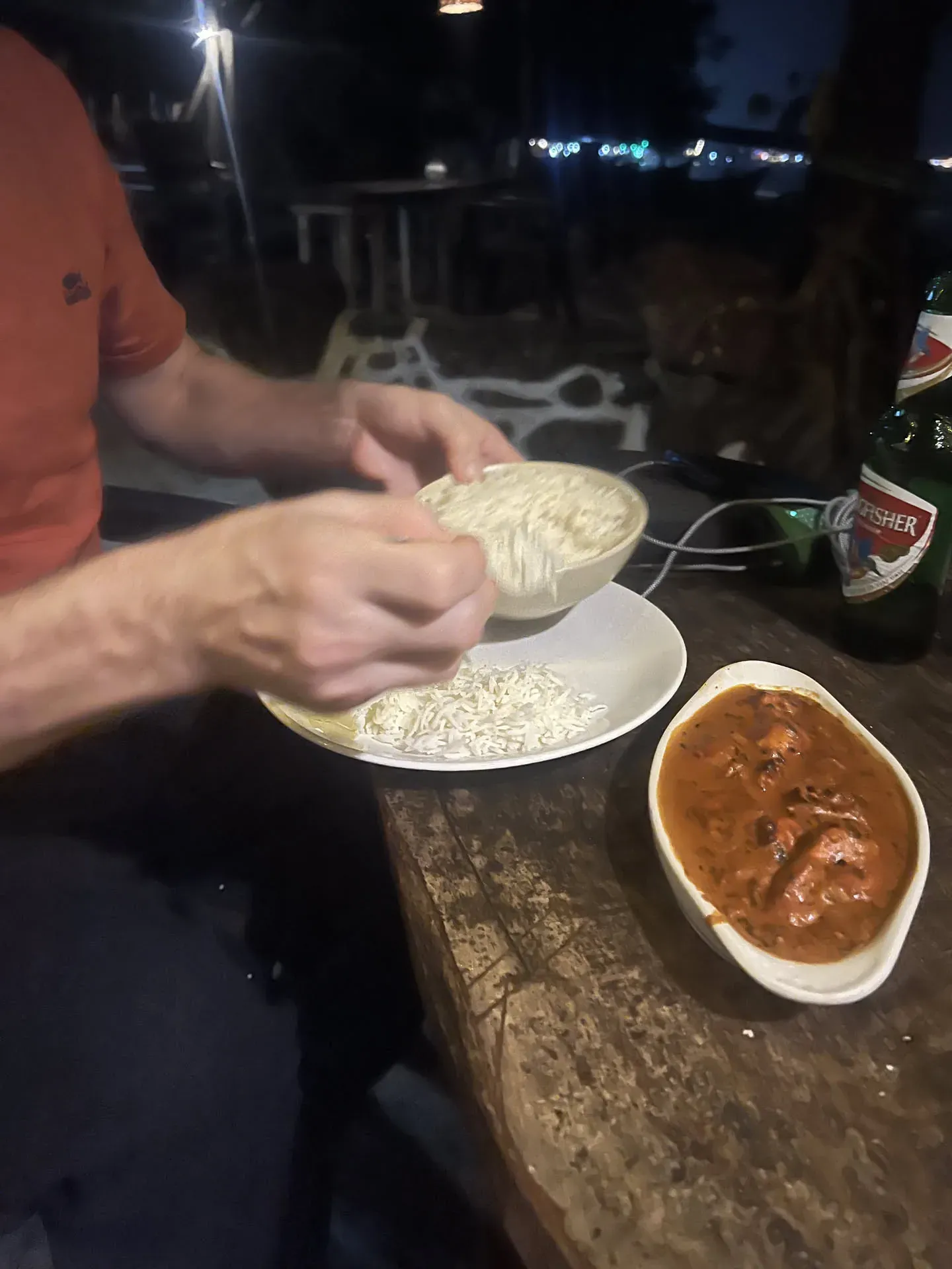 Making parathas at night in Devabag