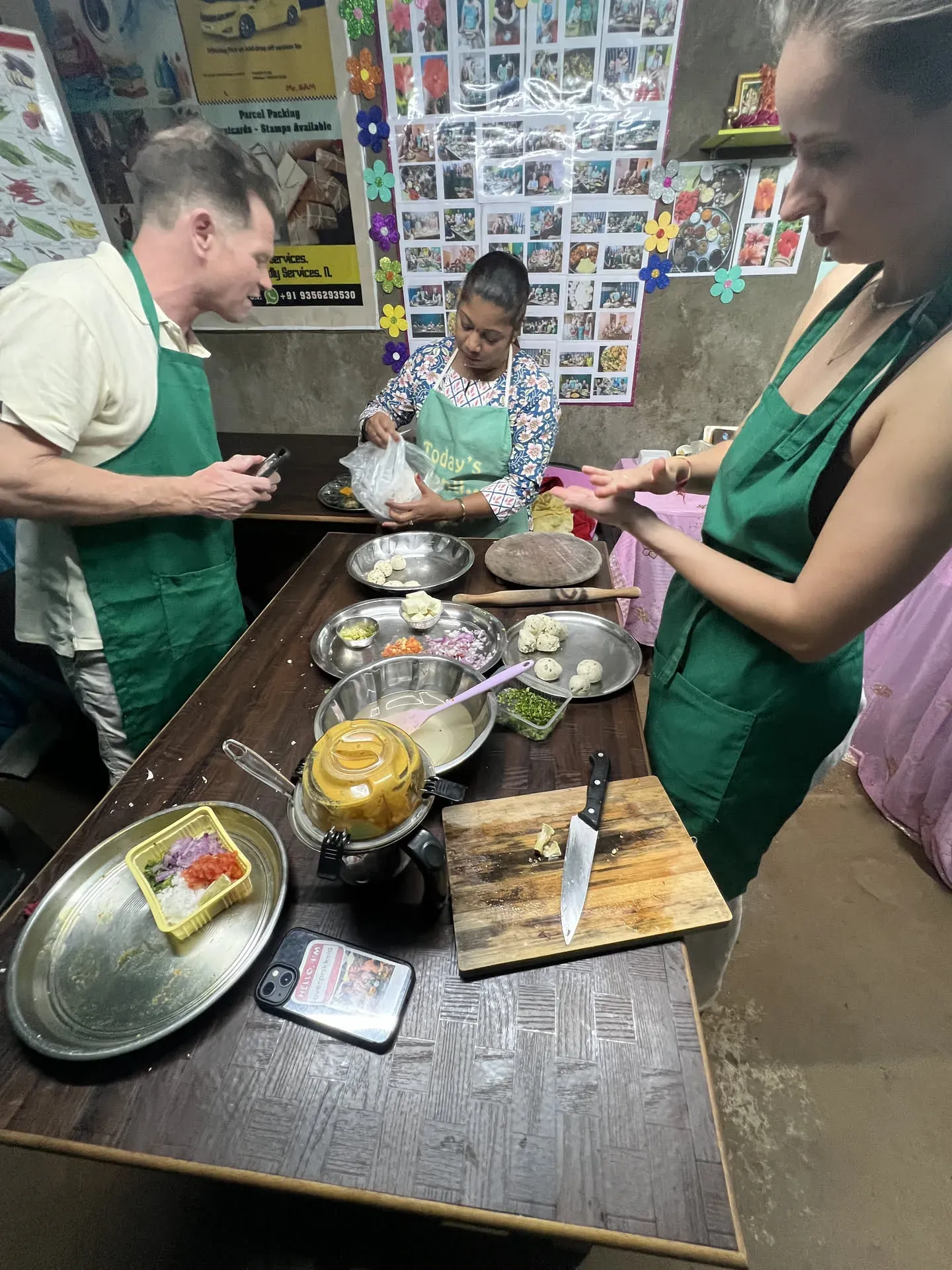 Cooking class in progress at Agonda