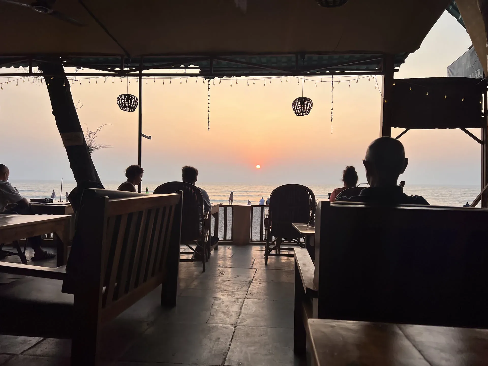 Sunset from beachside bar at Agonda