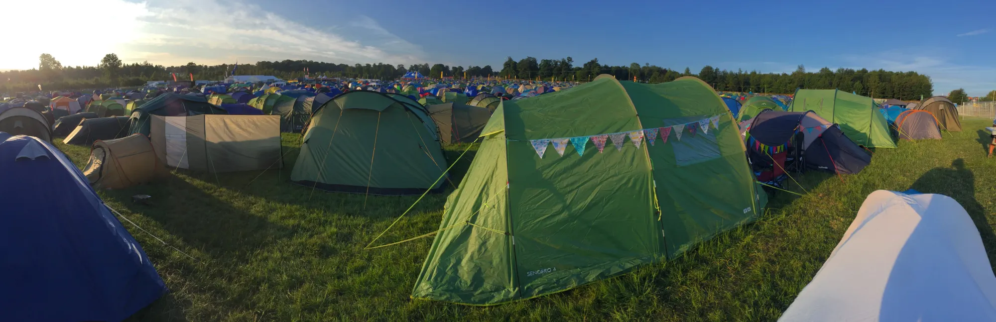 Hundreds of tents at Lowther music festival campground