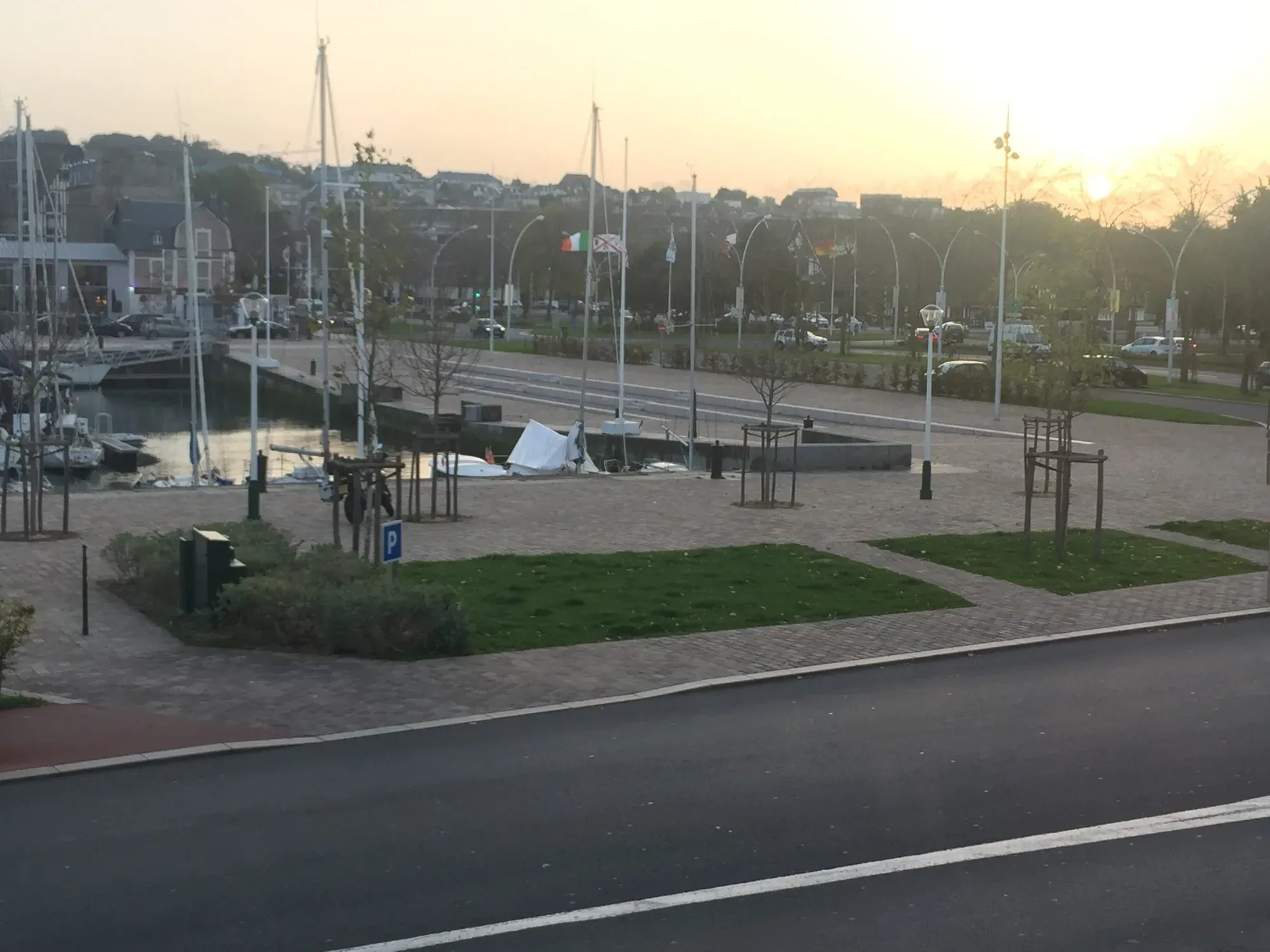 Waterfront promenade at sunset, Deauville