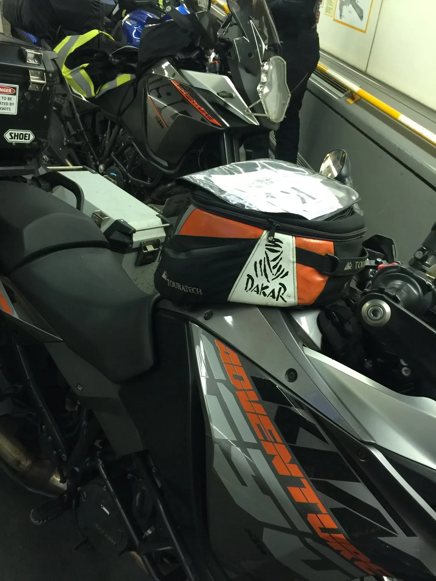 Adventure motorcycle with Dakar rally gear, Folkestone