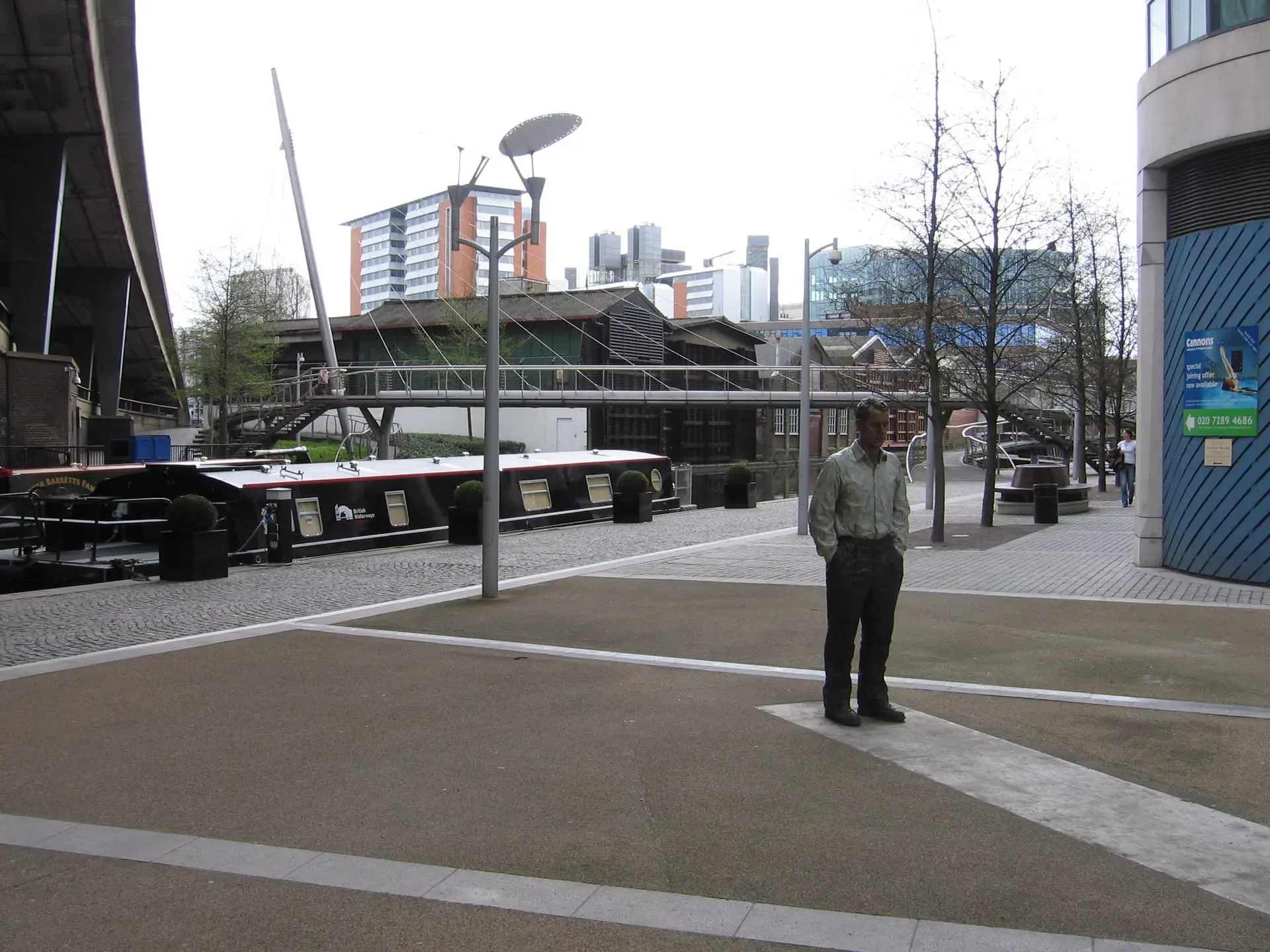 Canal boats and towpath at Paddington Basin
