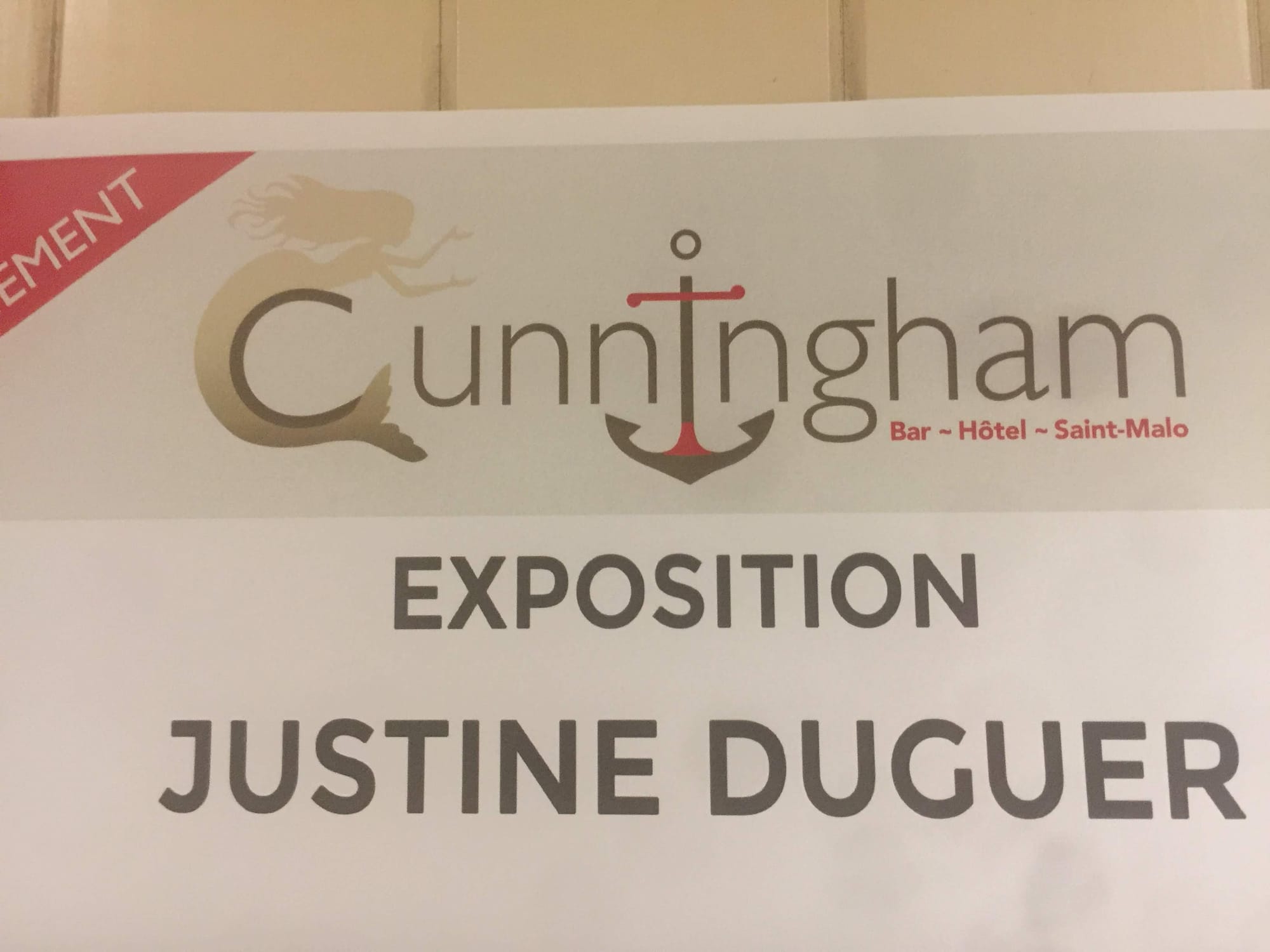 Cunningham Bar Hotel sign at Saint-Servan, Brittany