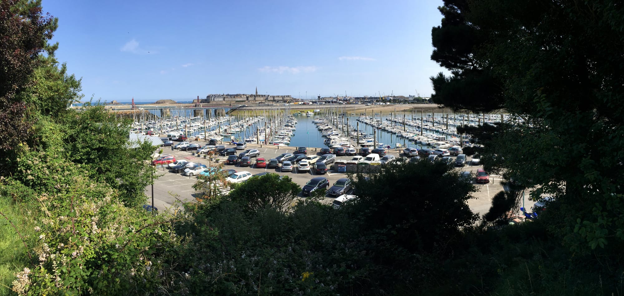 Marina packed with sailboats at Saint-Servan, Brittany