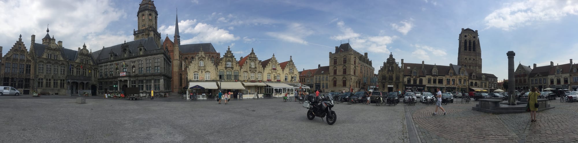 Medieval town square in Veurne, Belgium