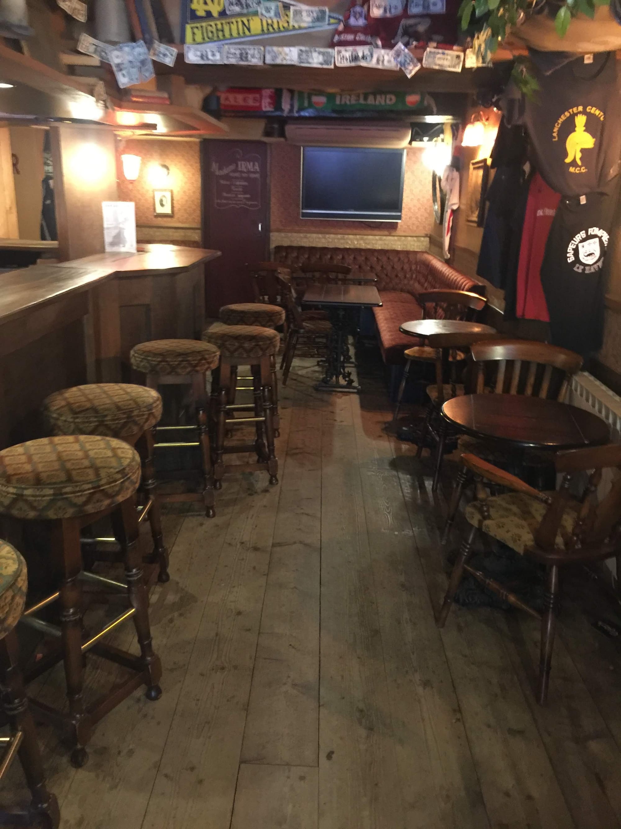 Irish pub interior in Bayeux, Normandy