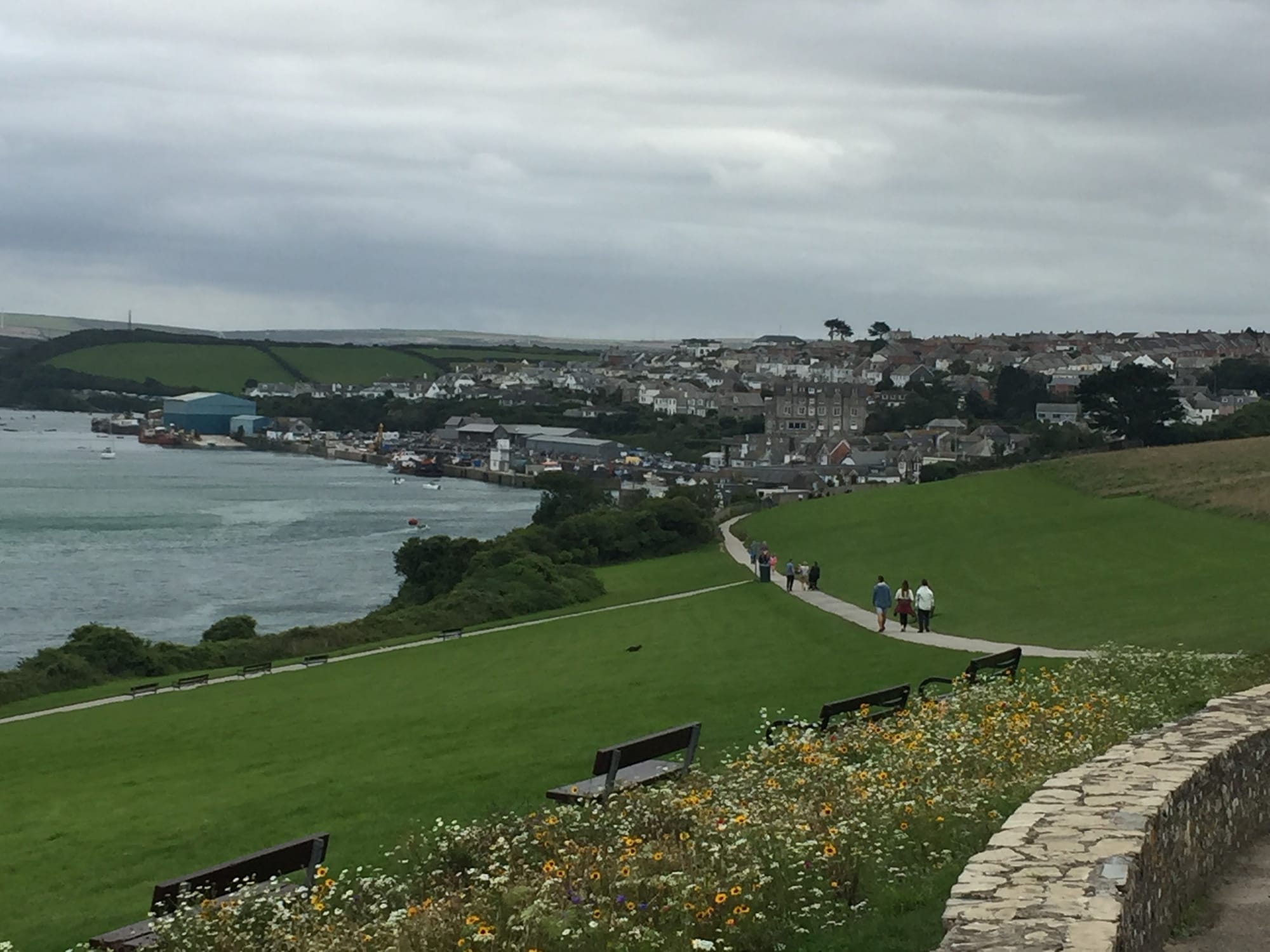 Coastal path and harbor at Padstow, Cornwall