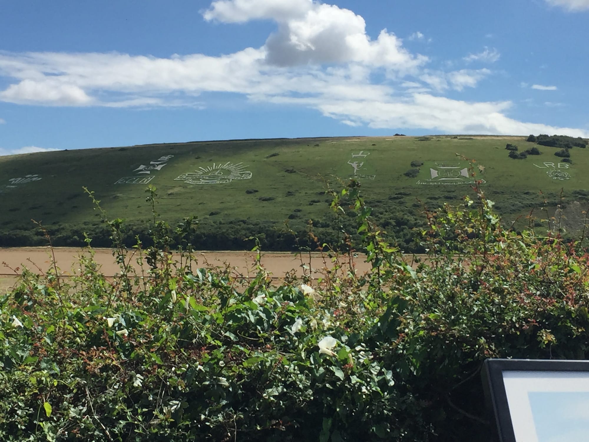 Chalk hill figures at Fovant, Wiltshire hillside
