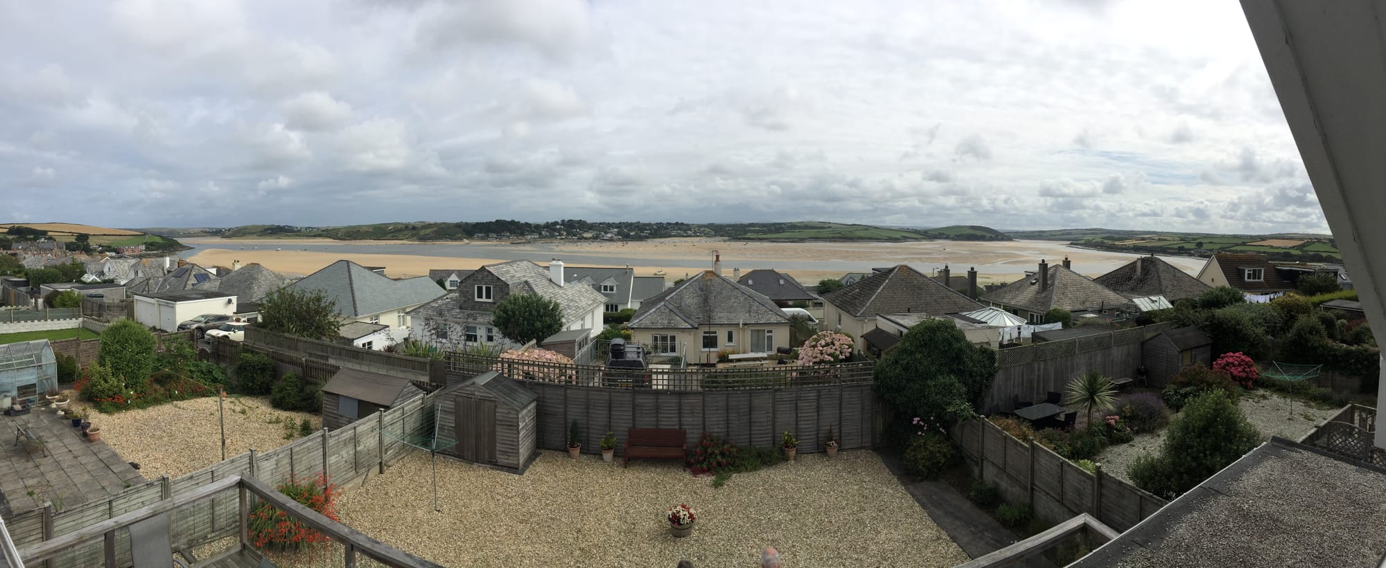 Coastal homes overlook Padstow estuary, Cornwall