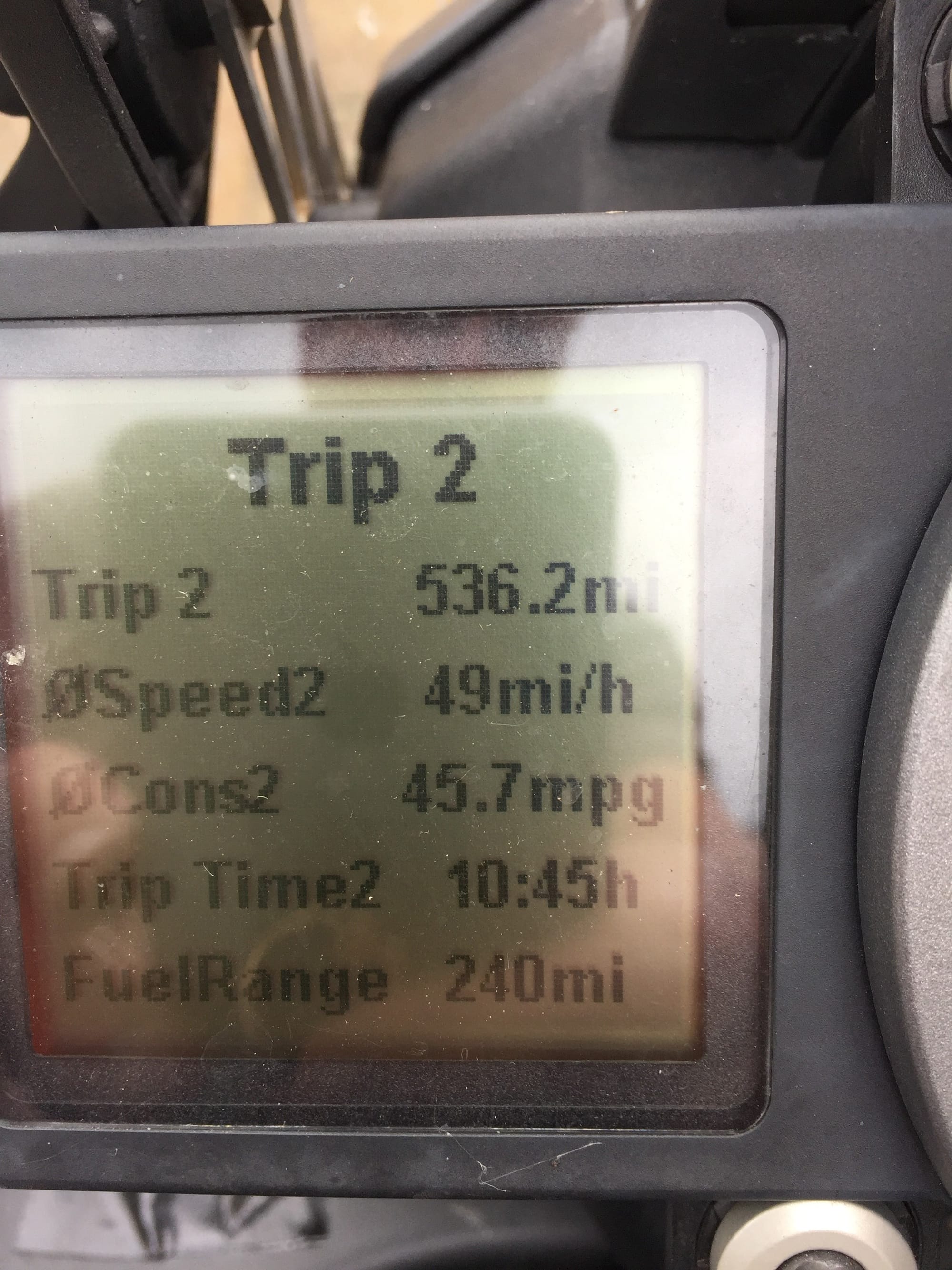 Car trip data display, Surbiton England