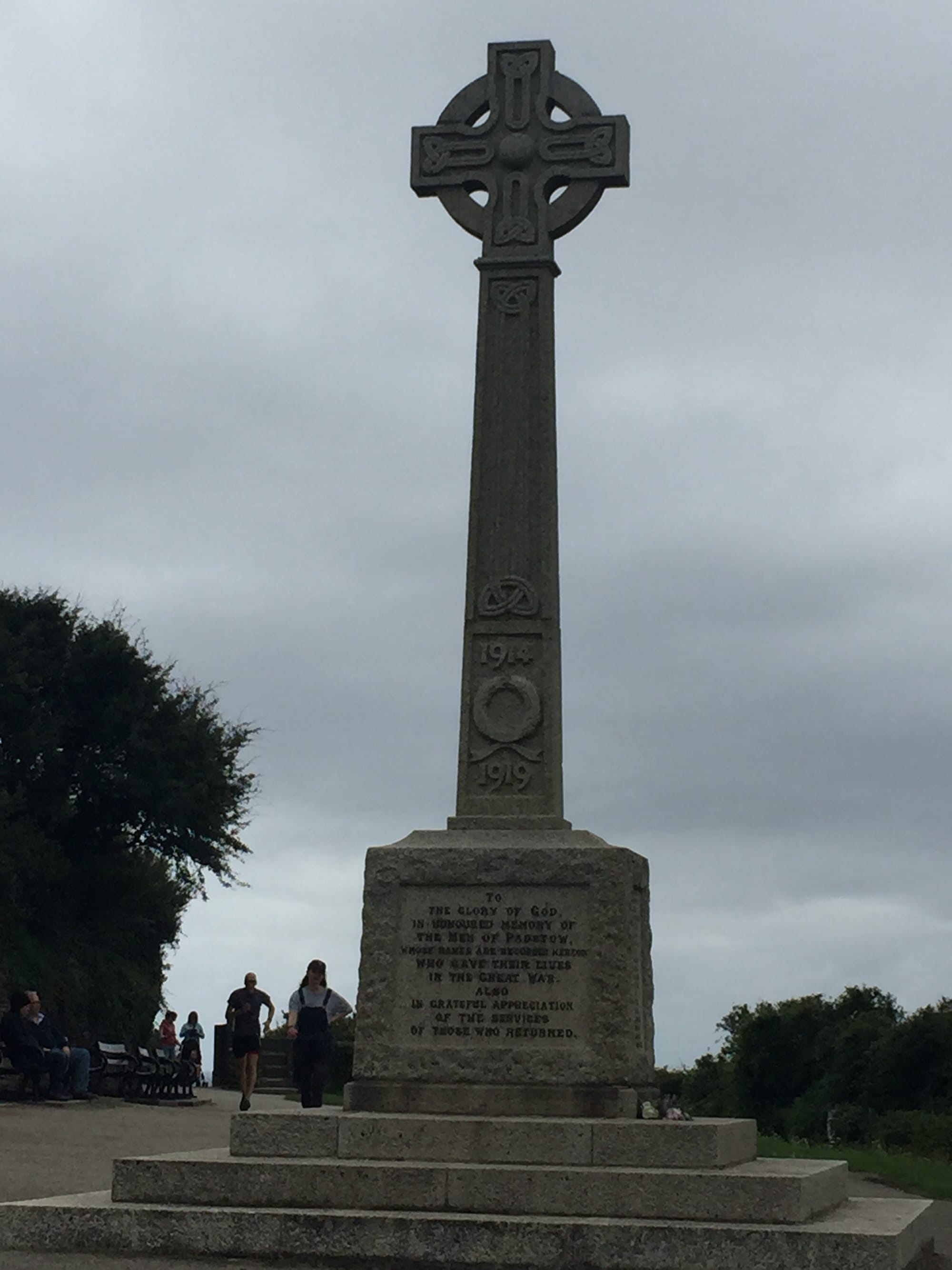 Celtic cross war memorial at Padstow, Cornwall