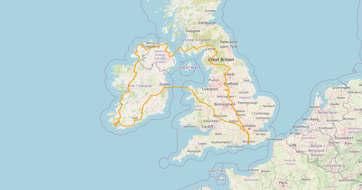 UK & Ireland Motorcycle Trip, August–September 2015