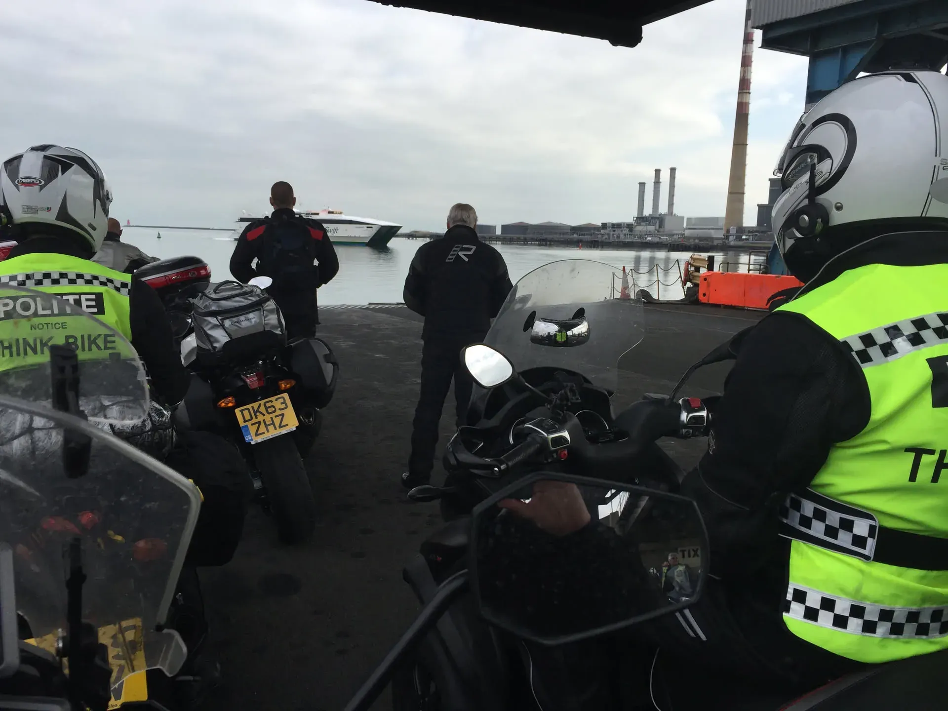 Police motorcycle officers at Belfast waterfront