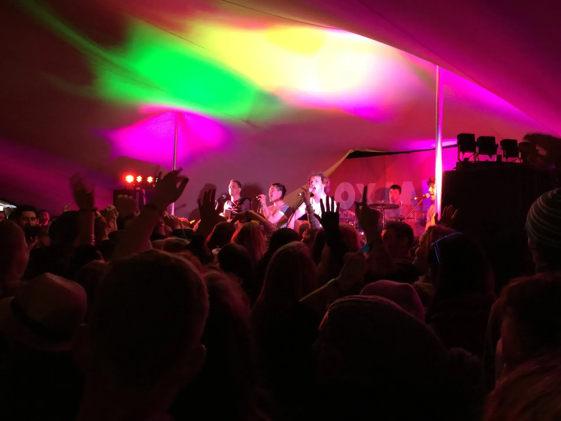 Live band performing at Stradbally festival tent