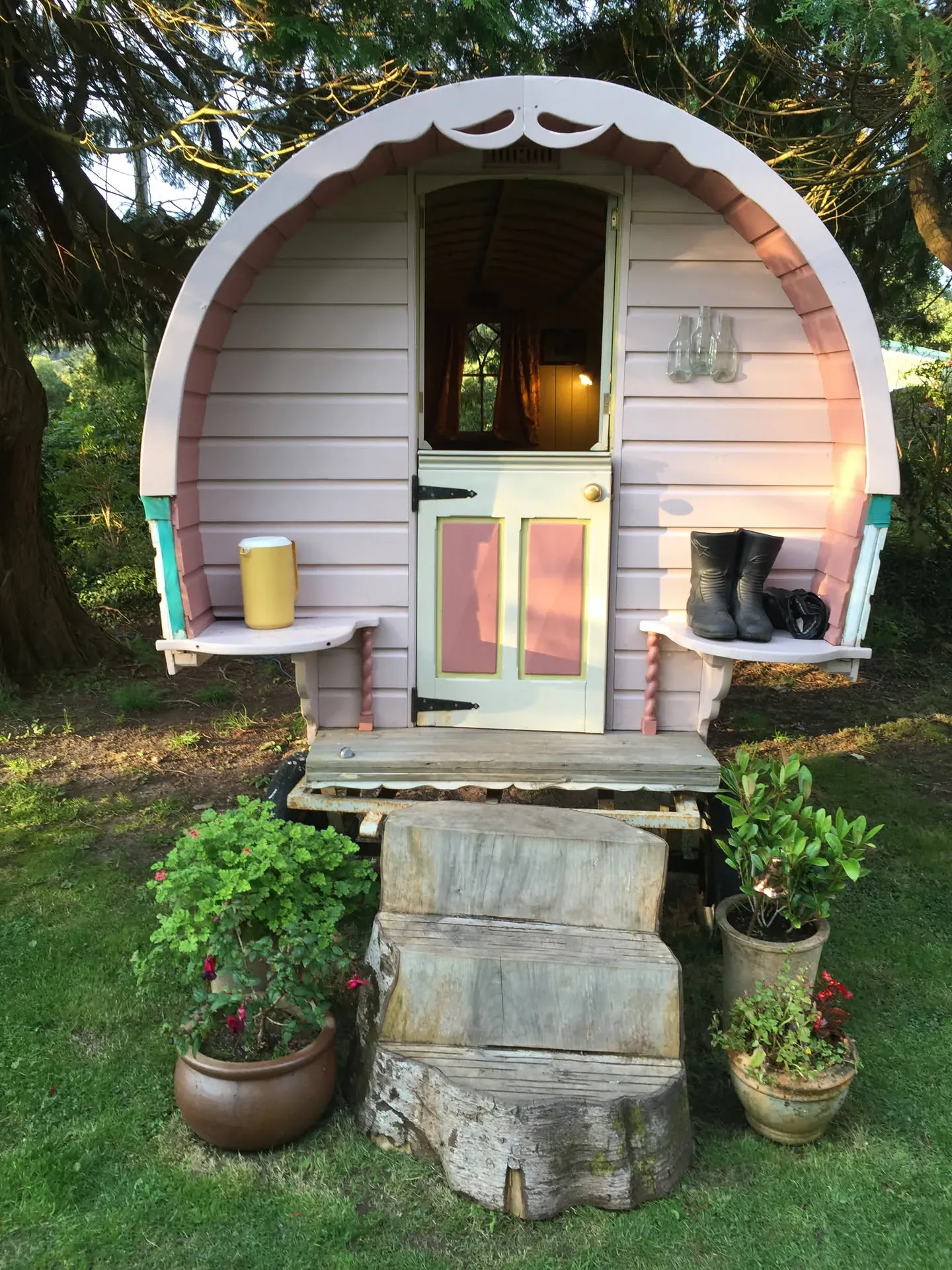 Colorful vintage caravan at Ardea ED, Ireland