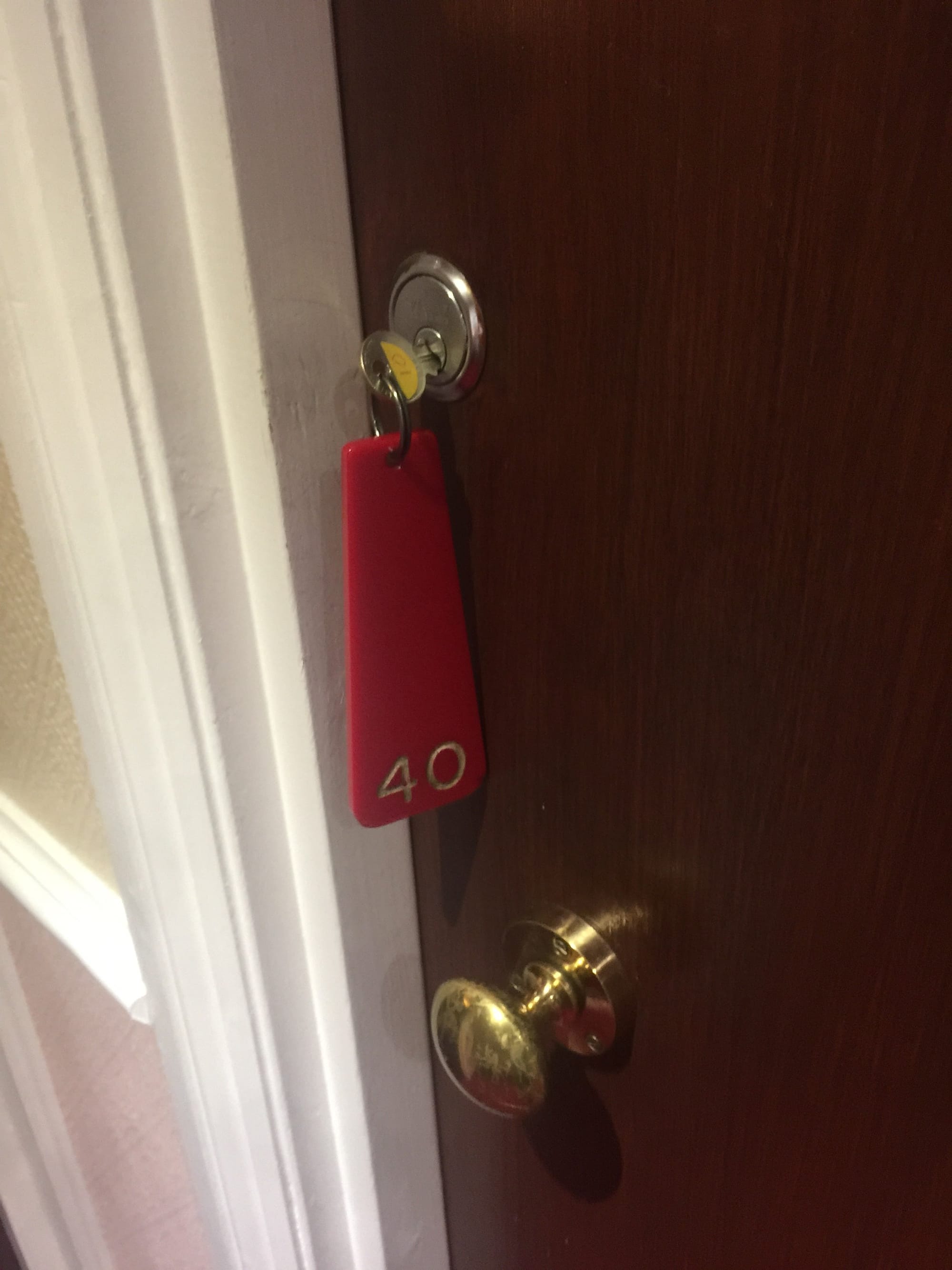 Hotel room key tag numbered 40, Rodwell