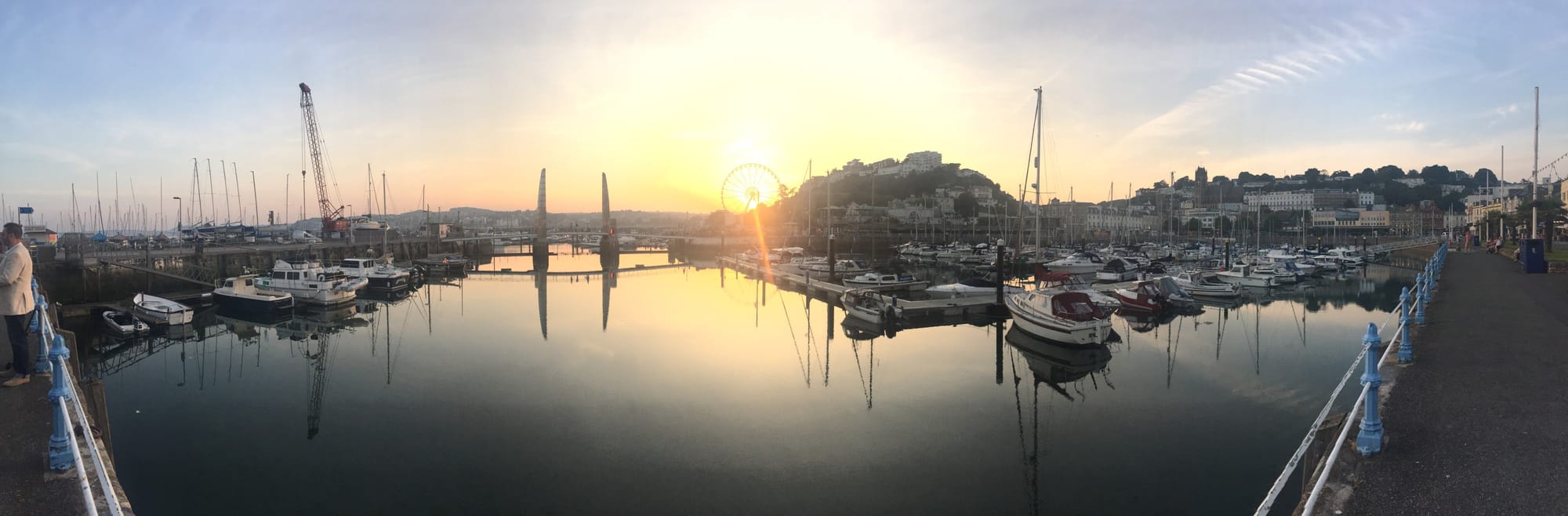 Sunrise over sailboats at Ellacombe marina