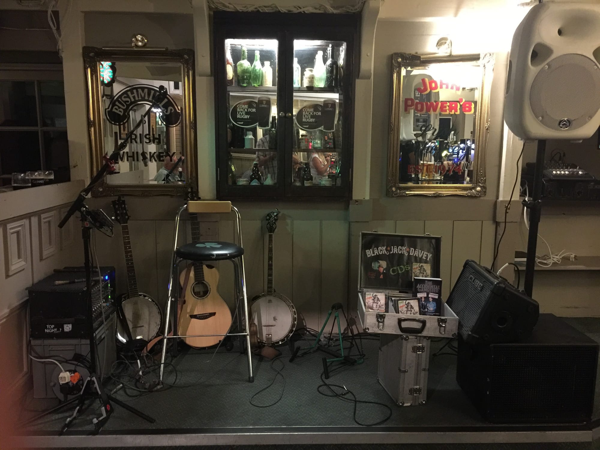 Irish whiskey bar setup in Wellswood, England