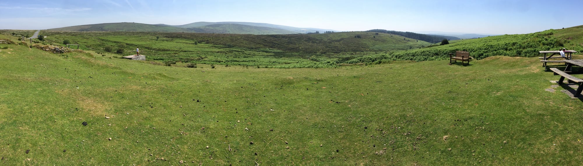 Rolling green hills at Dartmoor Forest, England