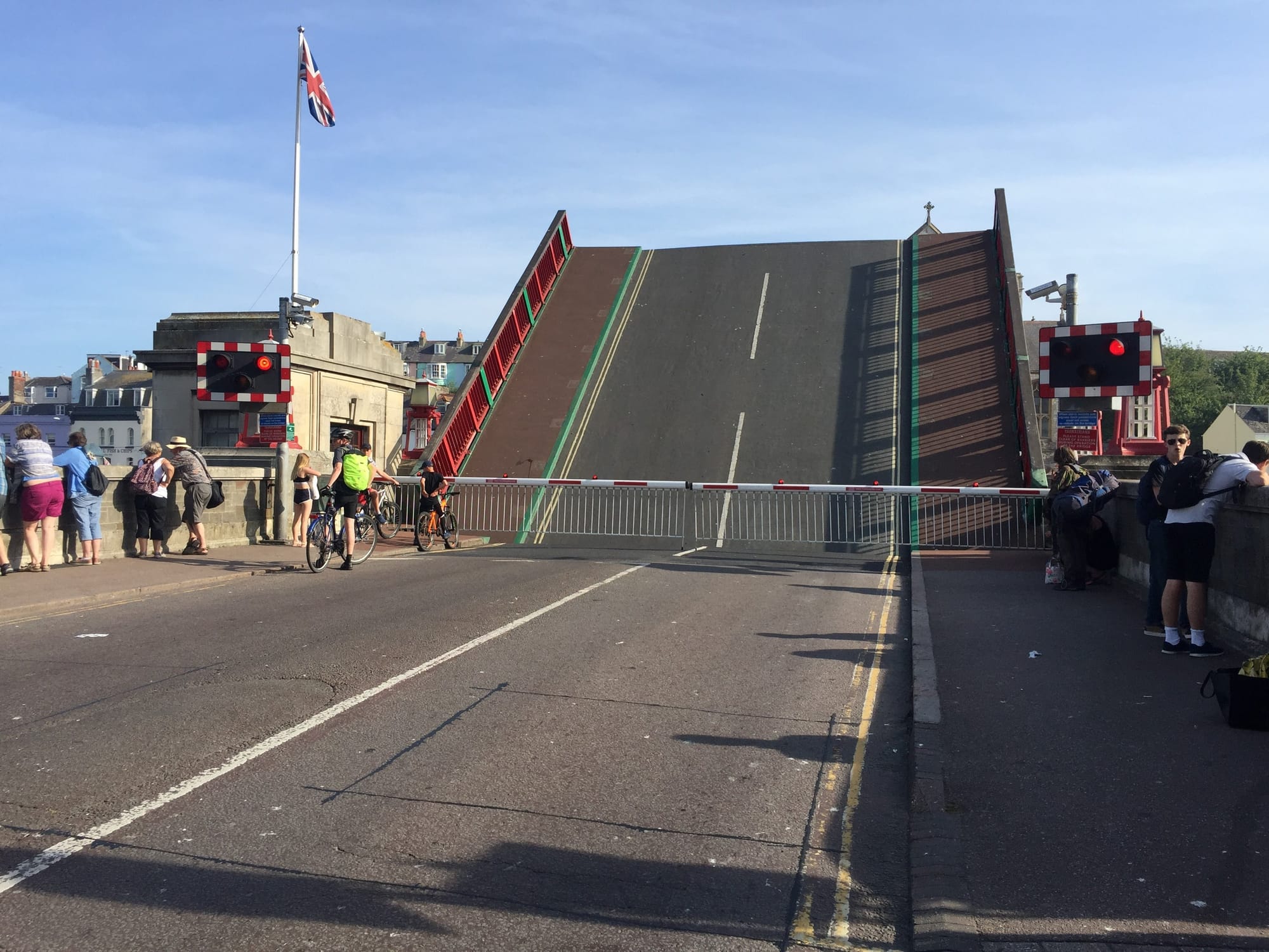 Bascule bridge raised at Rodwell, England