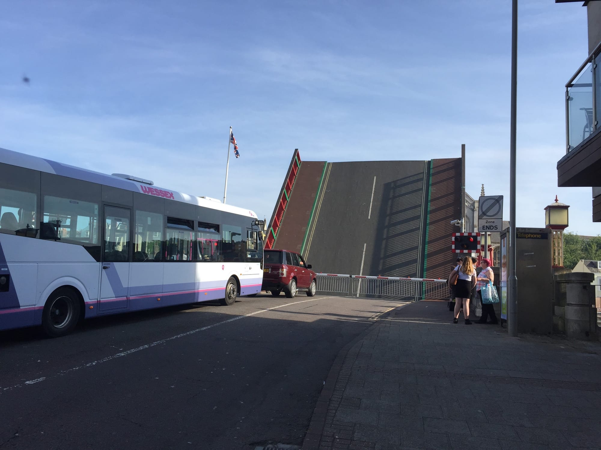 Bridgwater & Taunton Canal bascule bridge opening at Rodwell