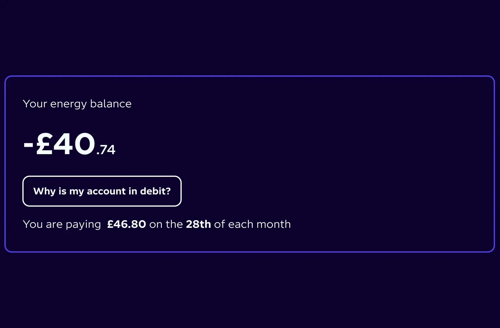 Octopus Suggested £97.78. My Bills Say £58.