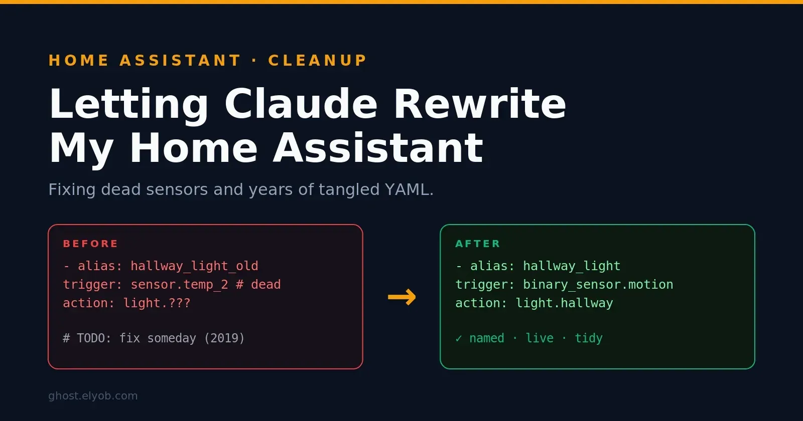 Letting Claude Rewrite My Home Assistant